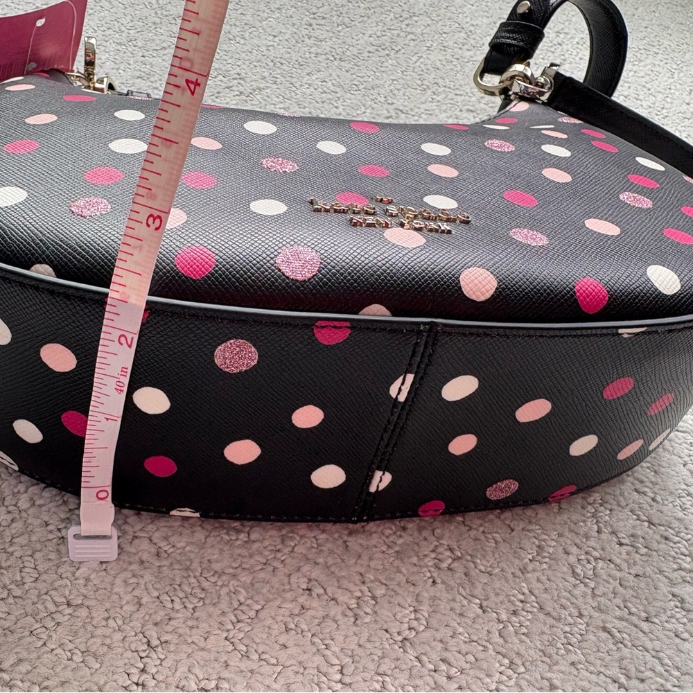 NWT Kate Spade Staci Crosbody Black/Pink polka dot - Picture 5 of 6